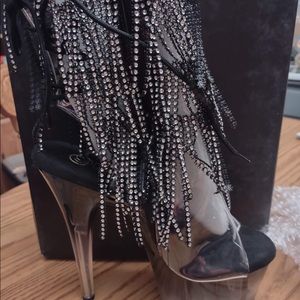 Pleaser Fringe Ankle Boots